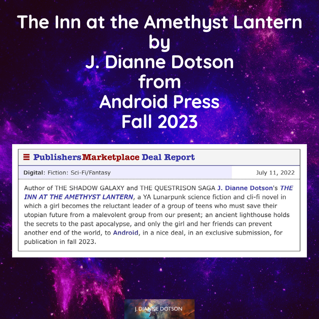 Screenshot of the book deal for The Inn at the Amethyst Lantern against a galaxy background of purple and fuchsia.