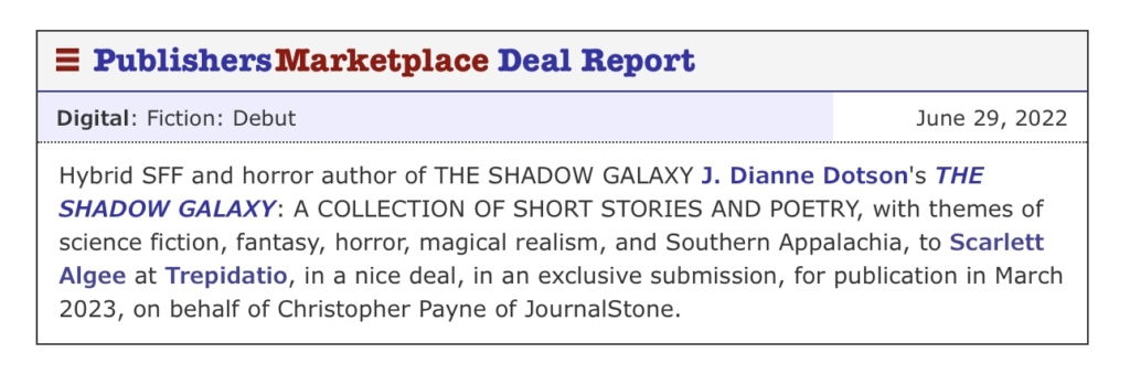 J. Dianne Dotson – Science Fiction and Fantasy Writer - Two Book Deals in One Day; THE SHADOW GALAXY